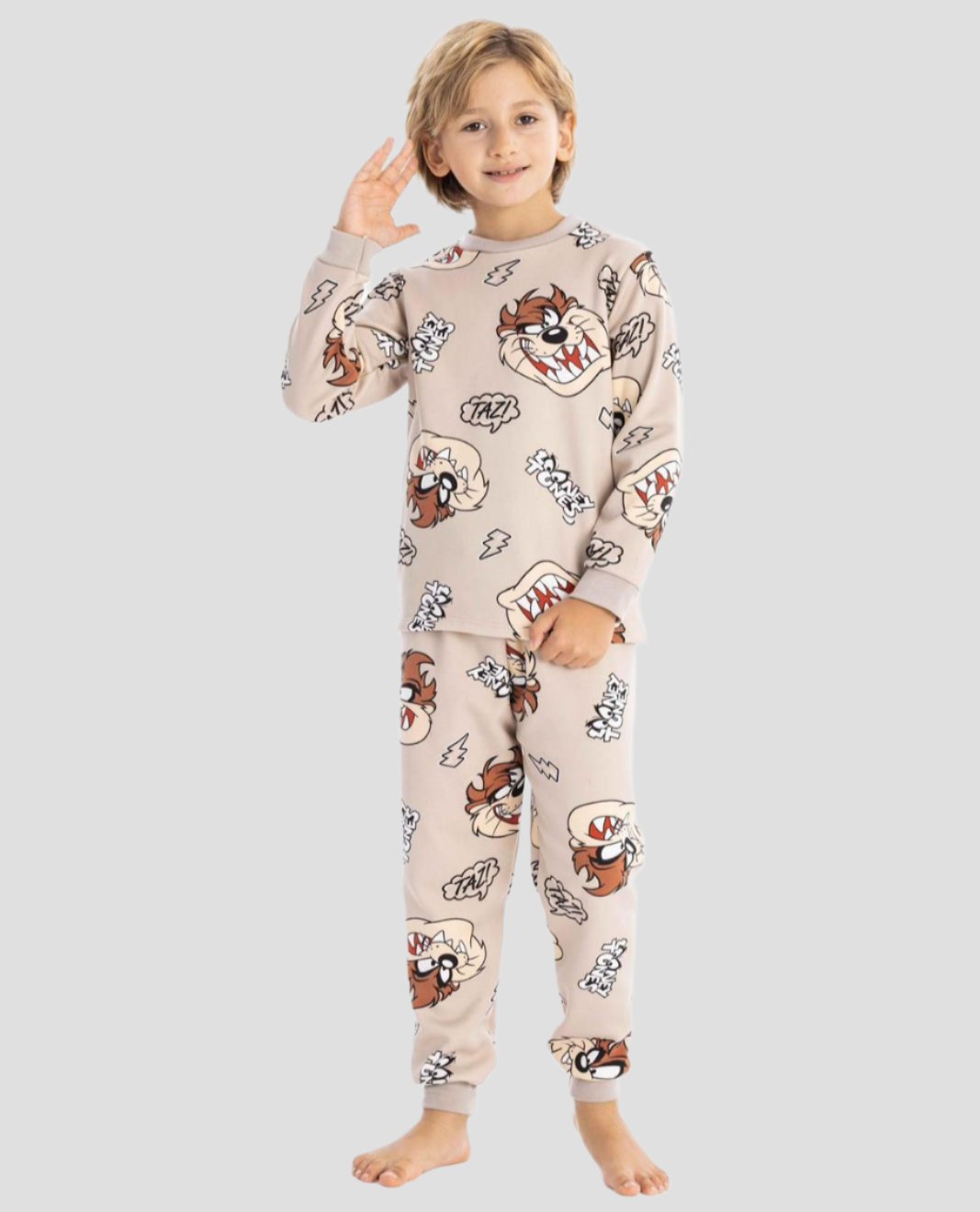 Looney Tunes Boys Full Sleeves Pajama Set - Beige