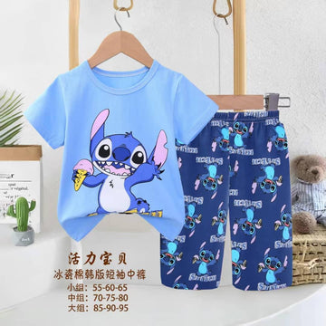 Stitch Girls Shorts Set - Blue