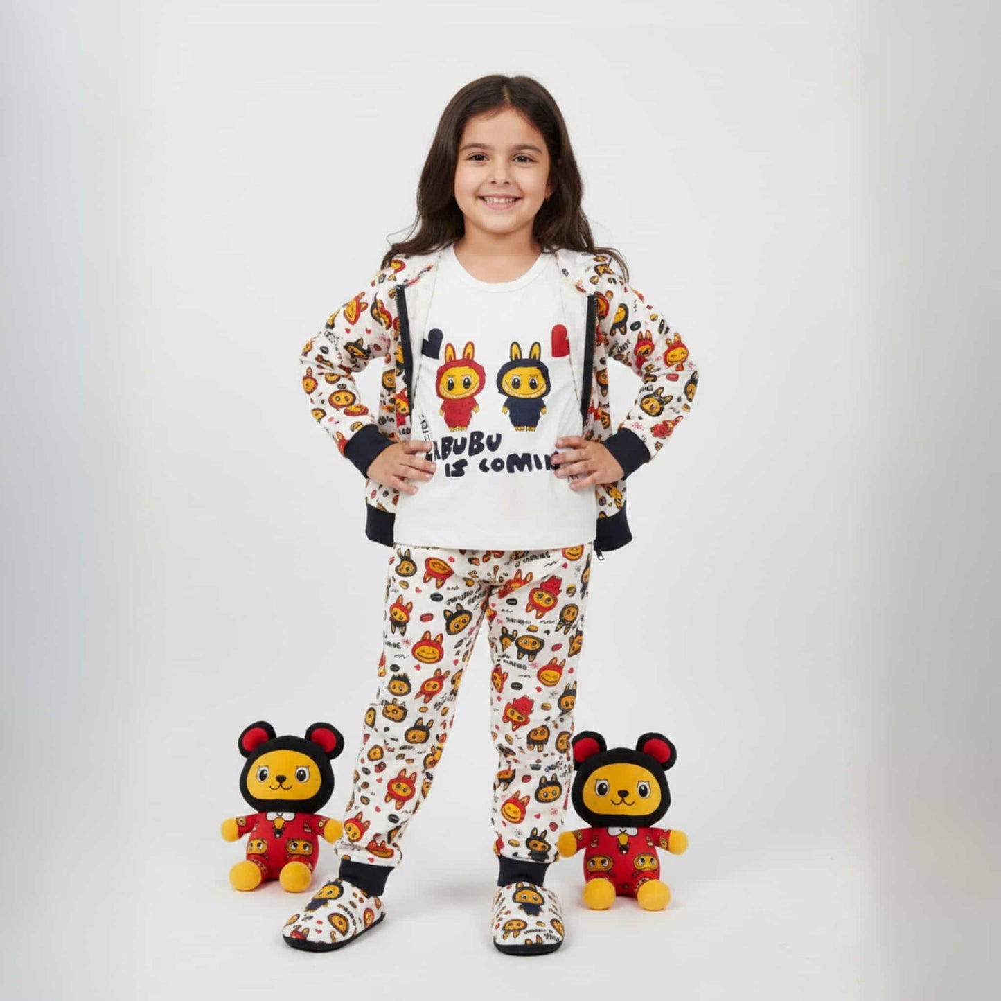 Labubu 3pc Girl Training Suit Set- Multicolour