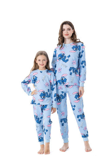 Stitch Girl Sweatshirt Set-Blue