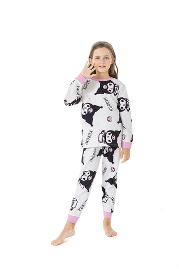 Kuromi Girl Sweatshirt Set-White