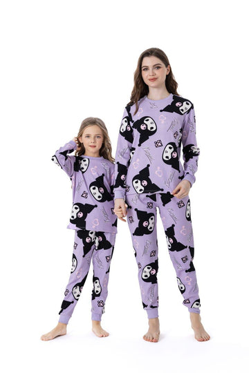 Kuromi Girl Sweatshirt Set-Purple