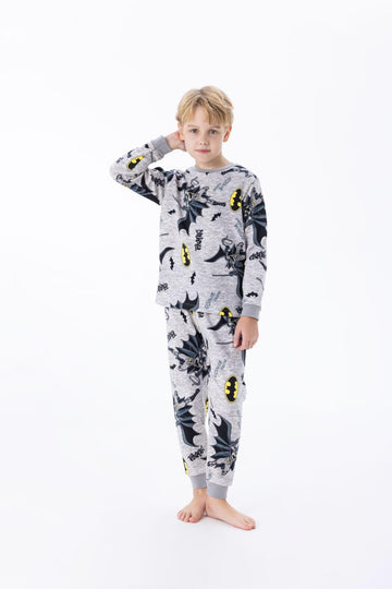 Bat Man Boy Sweatshirt Set-Grey