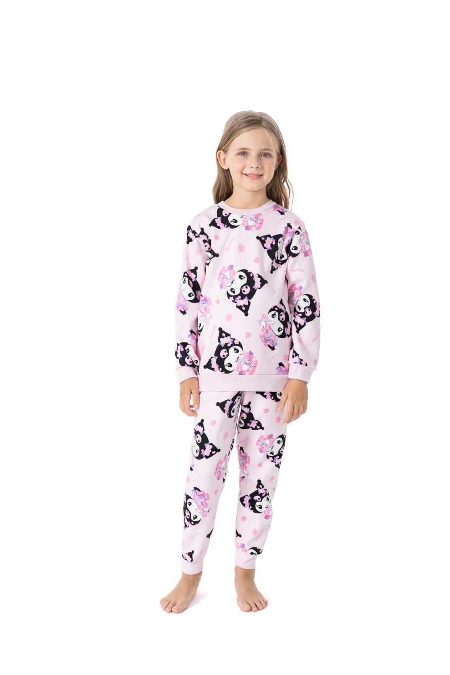 kuromi Girl Sweatshirt Set-Pink