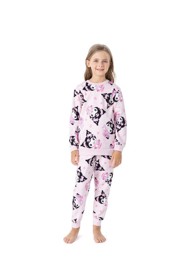 kuromi Girl Sweatshirt Set-Pink