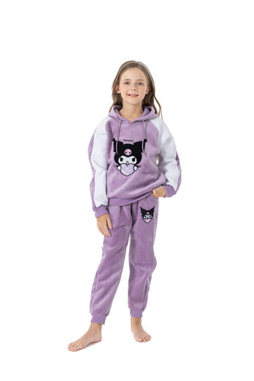 Korumi Girl Winter Hoodies Set- Purple