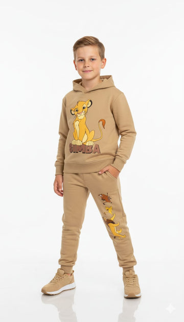 Simba Boy Hoodie Set- Brown
