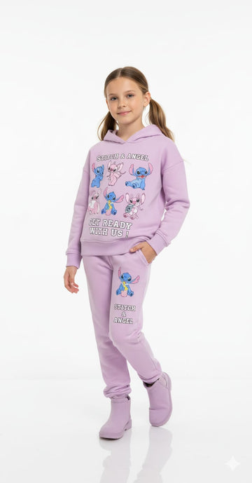 Stitch & Lilo Girl Hoodie Set- Lavender