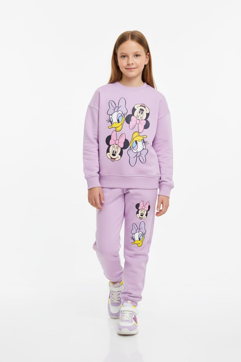 Minnie Daisy Girl Sweatshirt Set- Purple