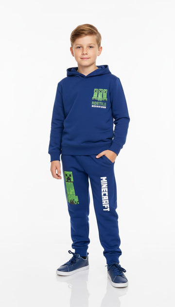 Minecraft Boy Hoodie Set- Navy Blue