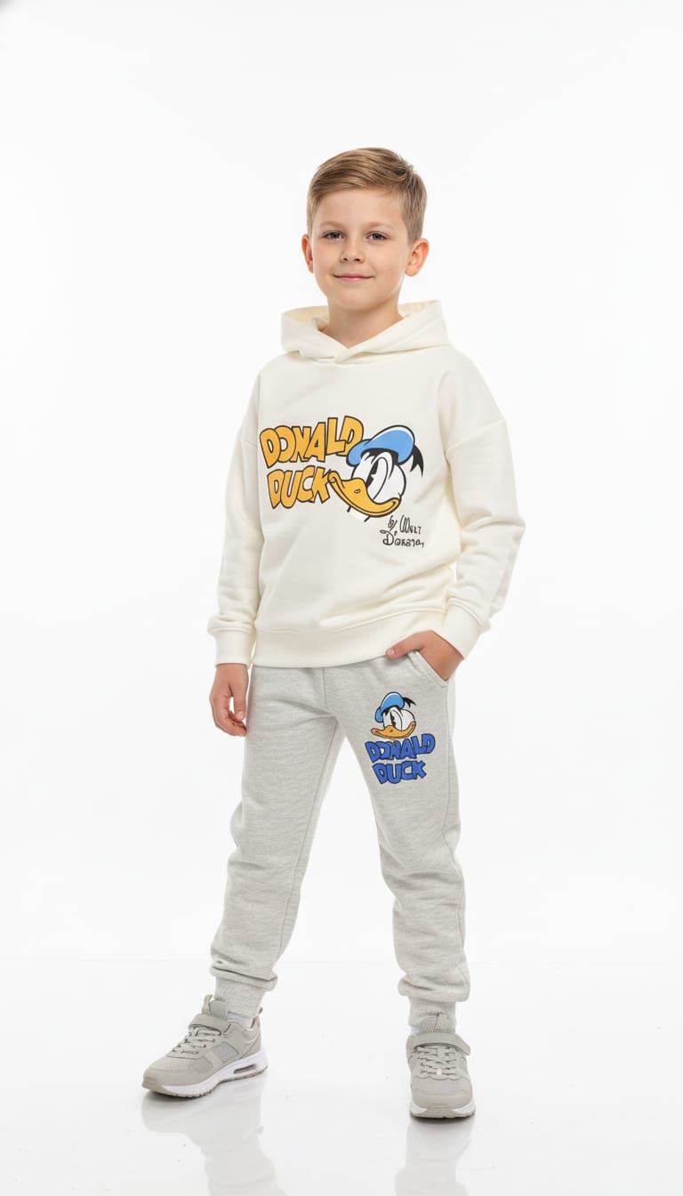 Donald Duck Boy Hoodie Set- White