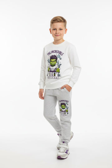Hulk Boy Sweatshirt Set- White