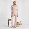 Lotus Flower Women Pajama Set- Light Pink