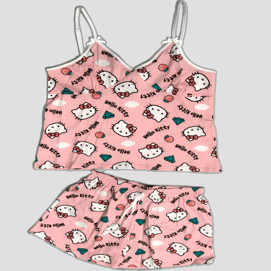 Al kutbi Women short set XL Kitty Women Short Set - Pink