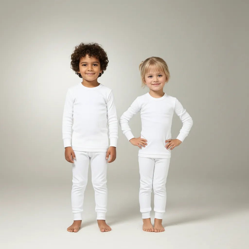 Winter Innerwear Boy And Girl Set- White