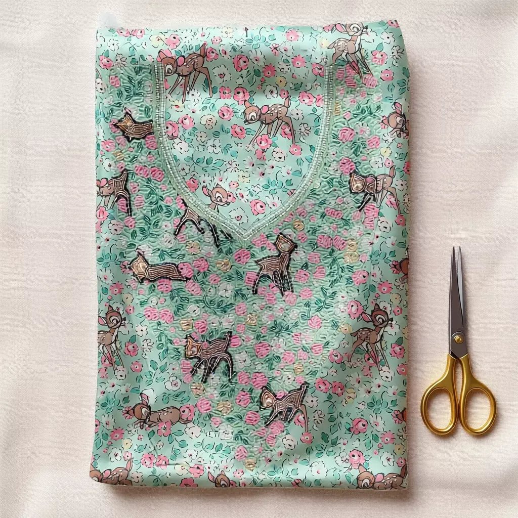 Bambi Women Embroidered Mukhawir - Green