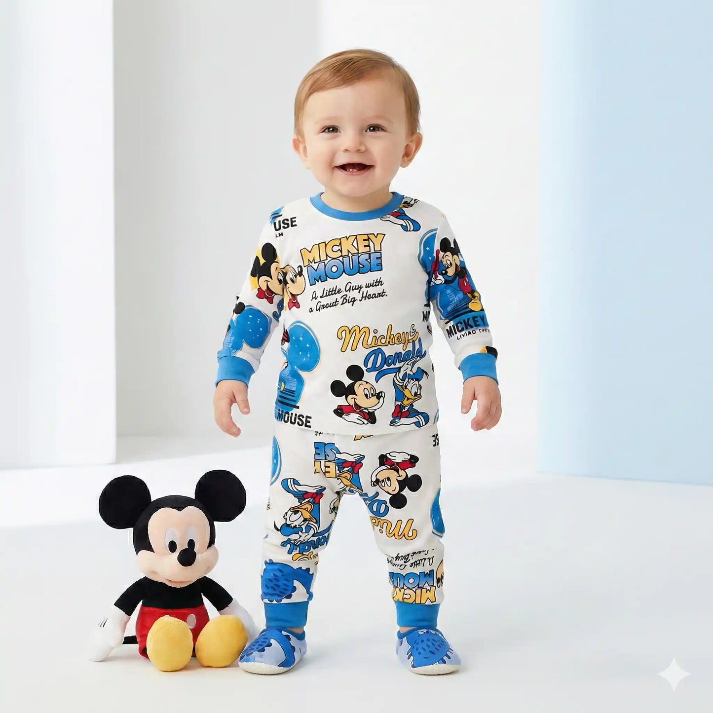 Mickey Donald Baby Boy Pajama Set-Blue