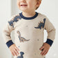 Cutoo Dino Baby Boy Pajama Set-Light Brown