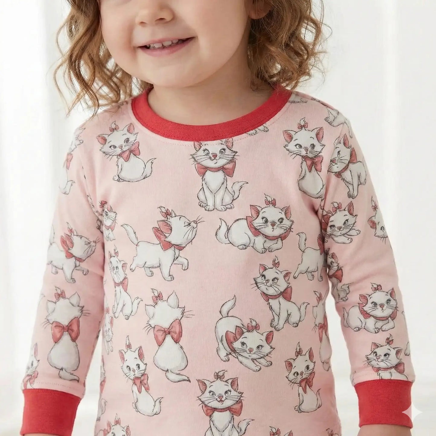 Marie Cat Baby Girl Pajama Set- Pink