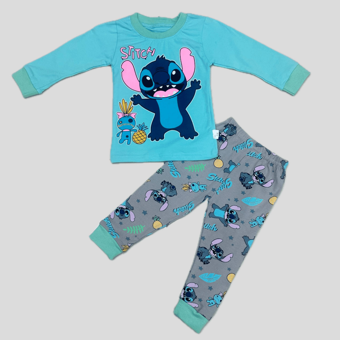 Bintelsoor Baby Boy Sets Stitch Baby Full Sleeves Pajama Set - Blue
