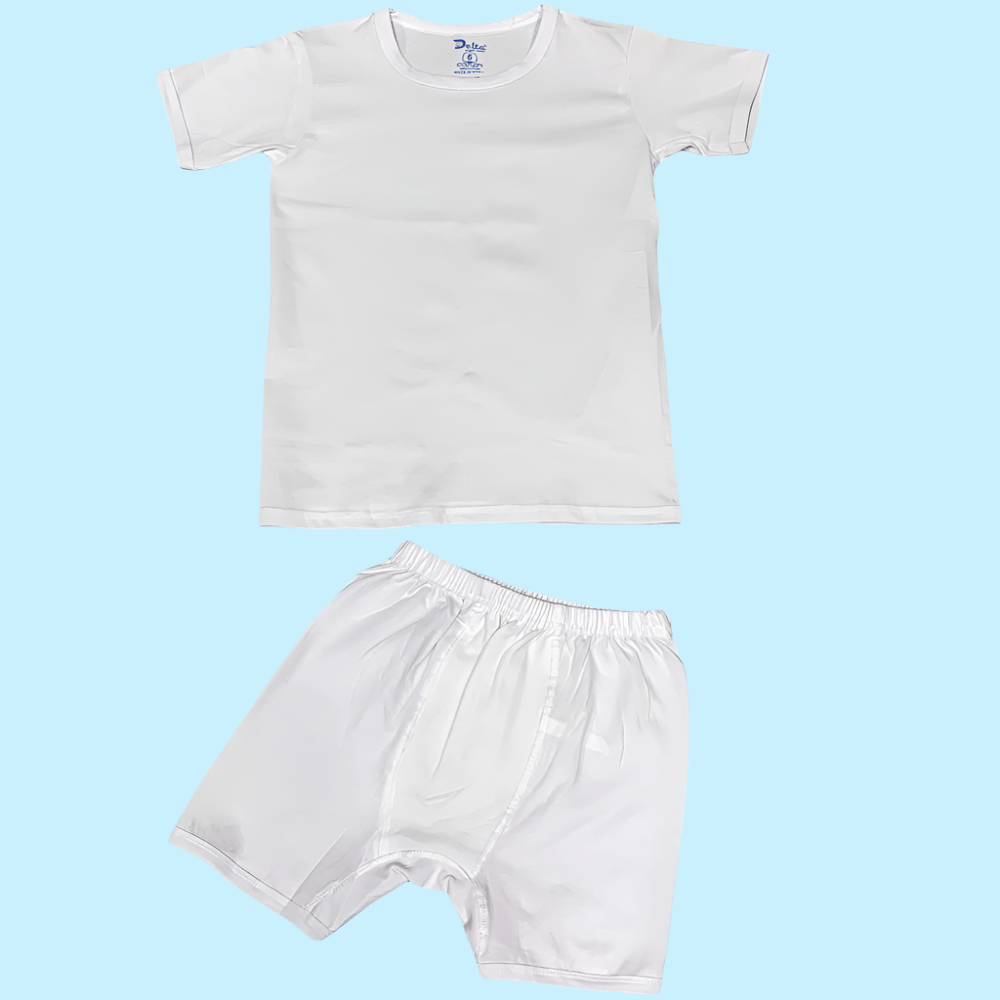 Bintelsoor Inner Wears Boys Half Sleeves Inner Wear - White