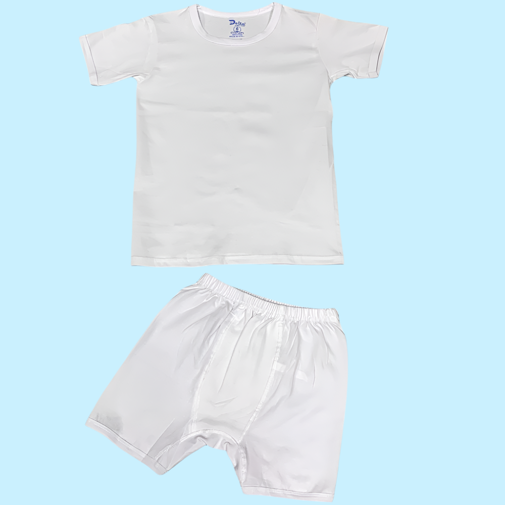 Boys Half Sleeves Inner Wear - White