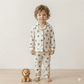 Doodle Tiger Button Boy Pajama Set- White