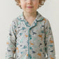 Mini Dinosaur Button Boy Pajama Set- Grey