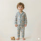 Mini Dinosaur Button Boy Pajama Set- Grey