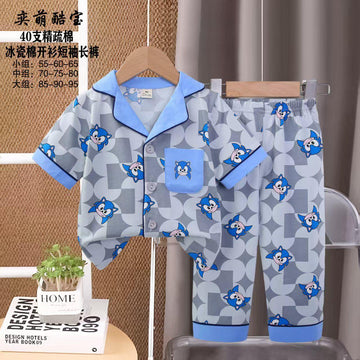 comfortable Boys Sets Sonic Boys Half Sleeves Pajama Set - Blue