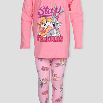 comfortable Tshirt-legging Looney Tunes Girls Tshirt - Leggings Set - Pink