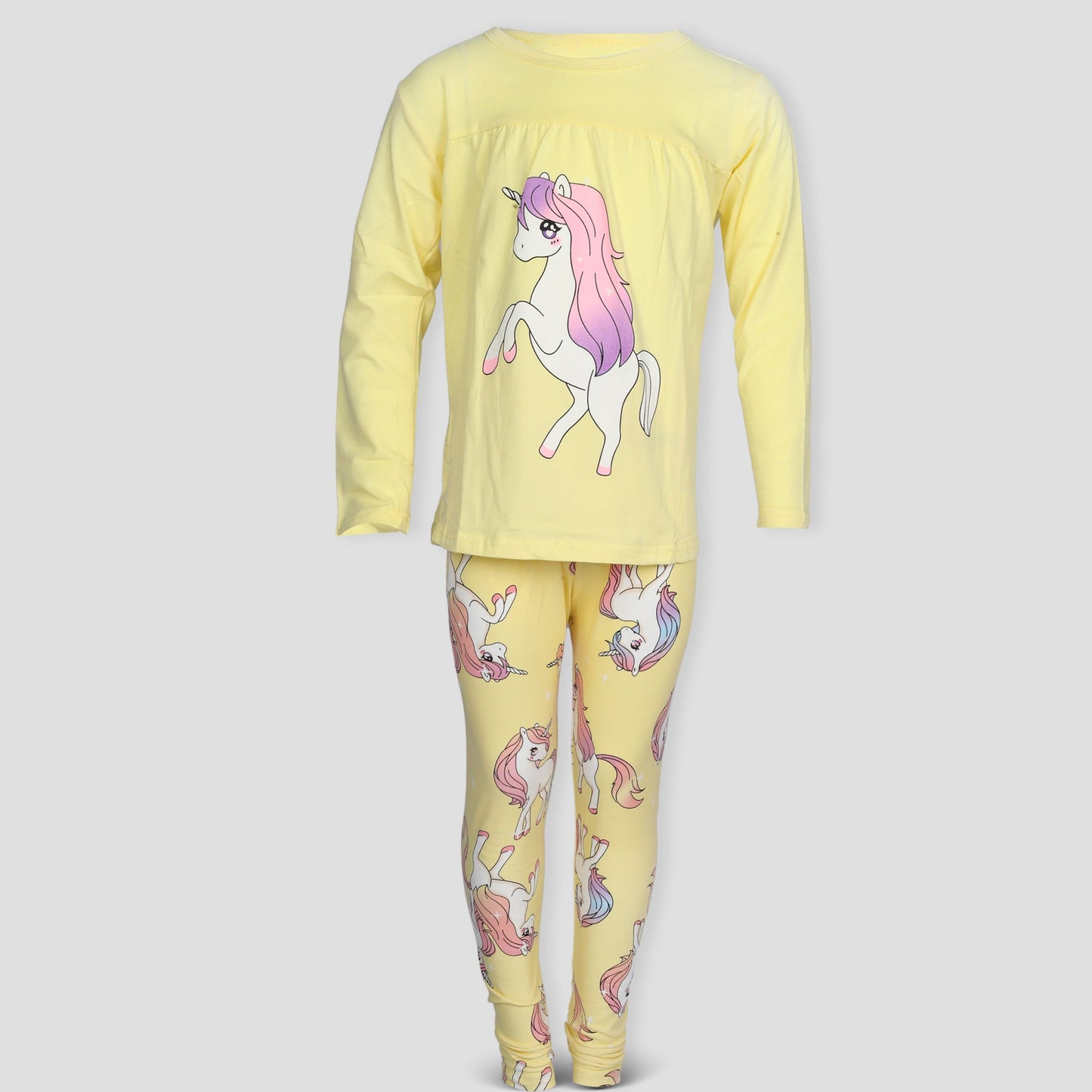 comfortable Tshirt-legging Unicorn Girls Tshirt - Leggings Set - Yellow