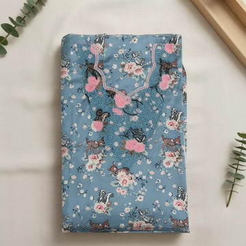 Bambi Rose Girls Embroidered Mukhawir - Blue