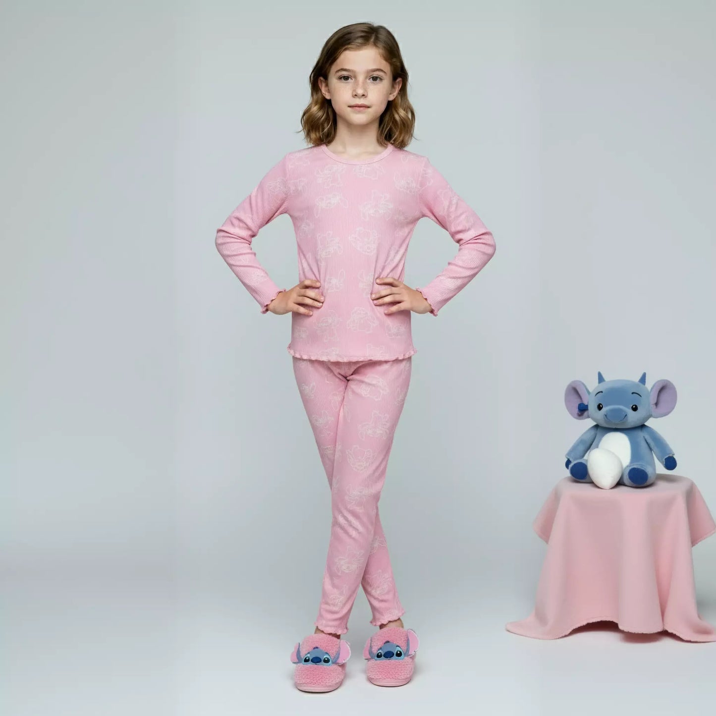 Stitch Girls Pajama Set-Pink