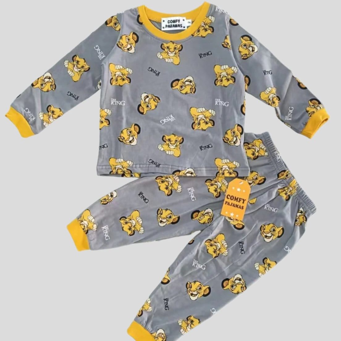 Disney Boys Sets The Lion Boys Full Sleeves Pajama Set - Grey