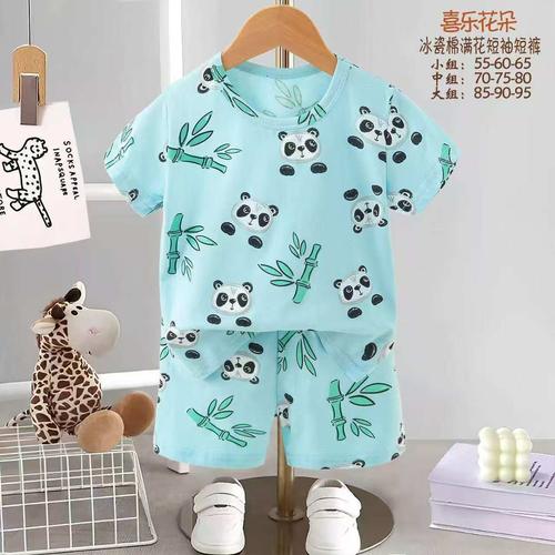 Disney Boys Short Sets Panda Boys Shorts Set - Blue