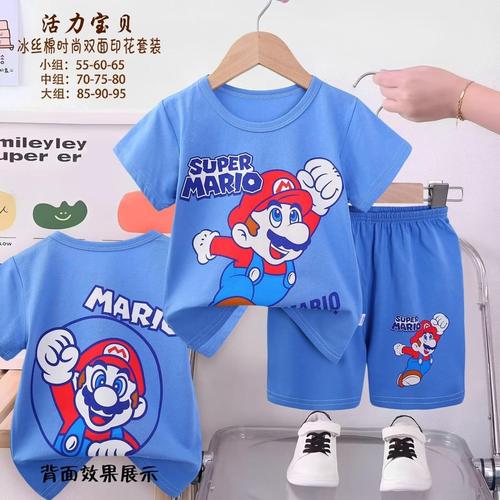 Disney Boys Short Sets Super Mario Boys Shorts Set - Blue