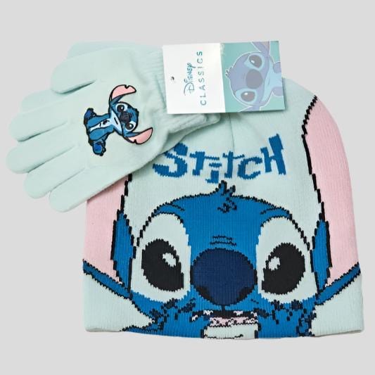 Disney Cap_gloves Stitch Woolen Cap & Gloves Set - Baby Blue