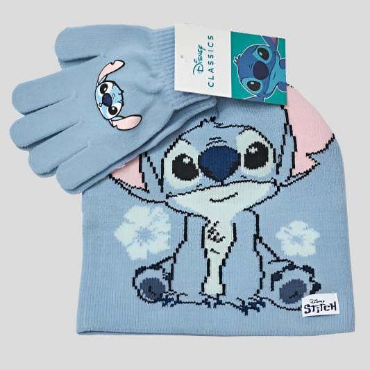 Disney Cap_gloves Stitch Woolen Cap & Gloves Set - Blue