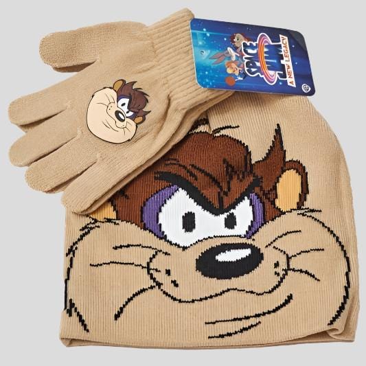 Disney Cap_gloves Tasmanian Woolen Cap & Gloves Set - Brown