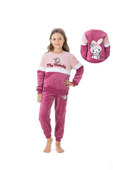 Disney Girls Sets Cute Bunny Girl Winter Sweatshirt Set- Pink