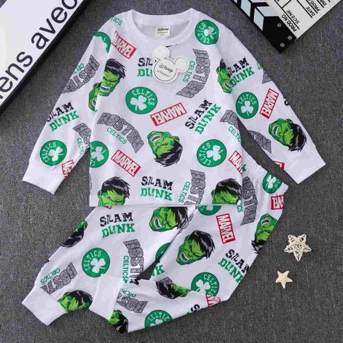 Disney Primark Boys Sets Hulk Boys Full Sleeves Pajama Sets- White