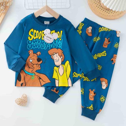 Disney Primark Boys Sets Scooby Doo Boys Full Sleeves Pajama Sets- Navy Blue