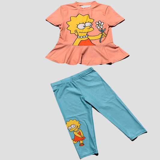 Disney Swimsuit Girls Simpsons Girls SwimSuit Set - Peach