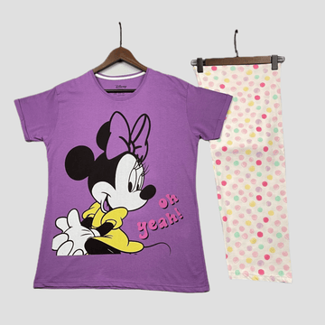 Disney Women Pajama Set Oh Yeah Minnie Women Pajama Set - Purple