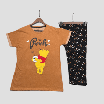 Disney Women Pajama Set Pooh Women Pajama Set - Brown