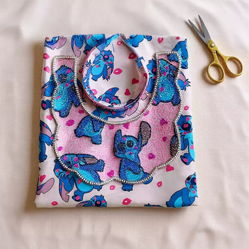 Taj Stitch Love Girls Embroidered Mukhawir - Pink