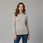 Turtle Neck Women Sweater-Grey