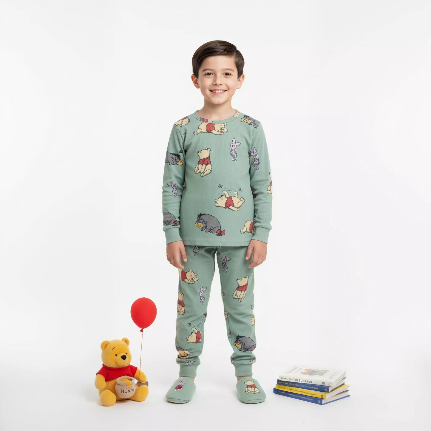 Pooh Boy Pajama Set- Green