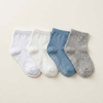 Classic Comfort Baby Socks – Anti-Slip Baby Essentials (Pack of 4)